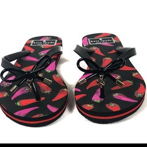 Kate Spade Nova Chili Pepper Flip Flops! Like NEW!